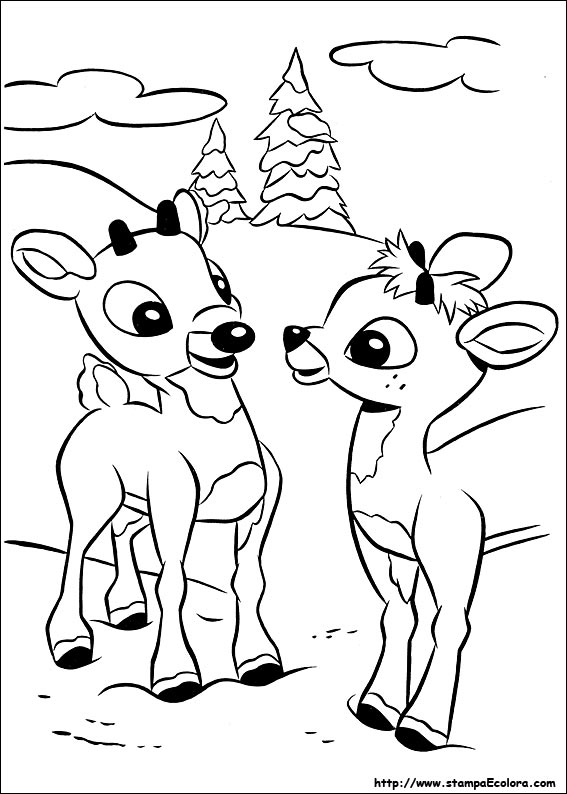 Disegni Rudolph, il cucciolo dal naso rosso