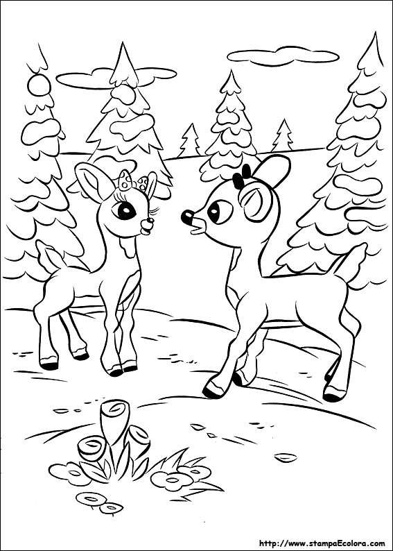 Disegni Rudolph, il cucciolo dal naso rosso