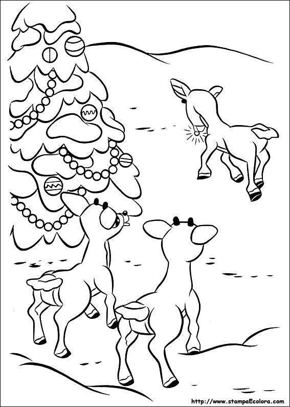 Disegni Rudolph, il cucciolo dal naso rosso