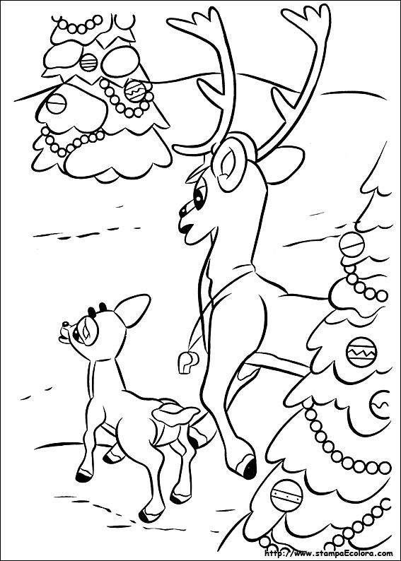 Disegni Rudolph, il cucciolo dal naso rosso