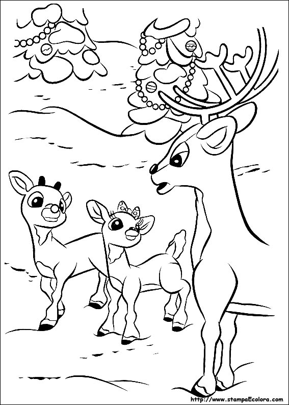 Disegni Rudolph, il cucciolo dal naso rosso