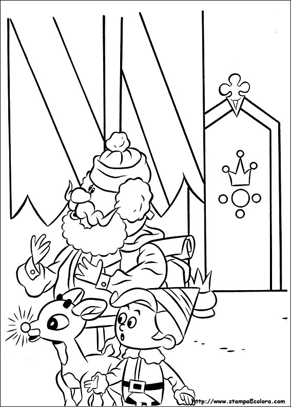 Disegni Rudolph, il cucciolo dal naso rosso
