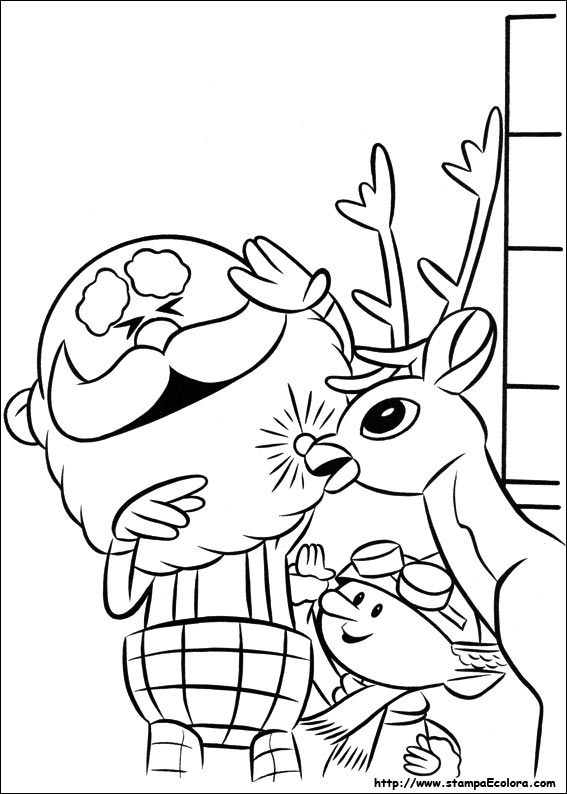 Disegni Rudolph, il cucciolo dal naso rosso