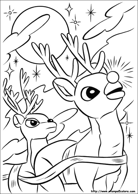 Disegni Rudolph, il cucciolo dal naso rosso