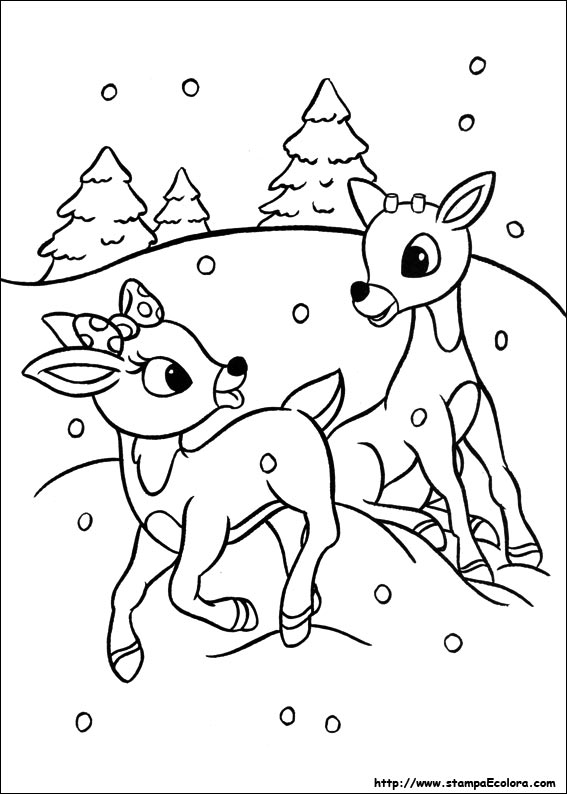 Disegni Rudolph, il cucciolo dal naso rosso