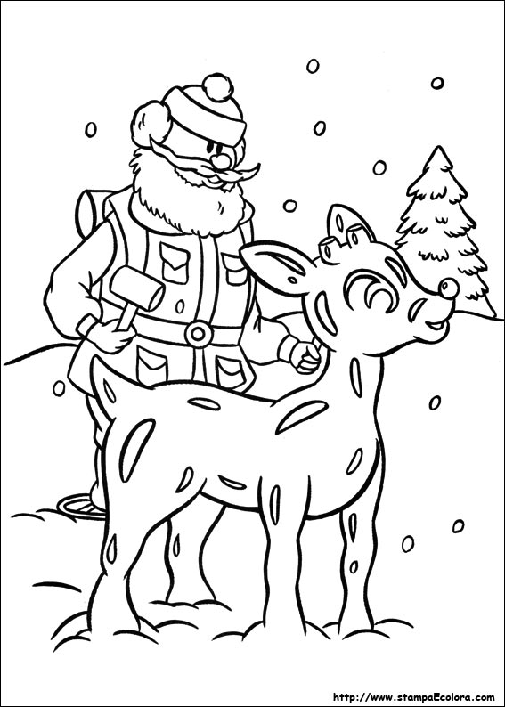 Disegni Rudolph, il cucciolo dal naso rosso