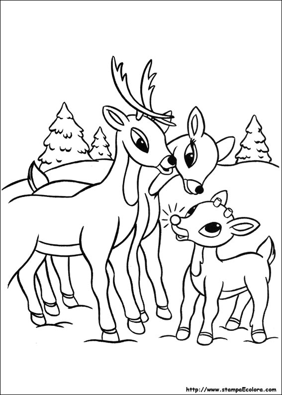 Disegni Rudolph, il cucciolo dal naso rosso