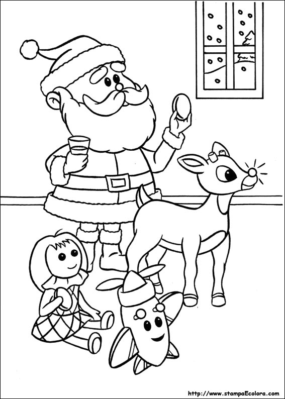 Disegni Rudolph, il cucciolo dal naso rosso