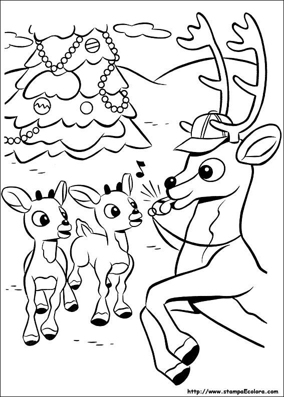 Disegni Rudolph, il cucciolo dal naso rosso